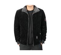 FUHU-SJZ Chaqueta de Pana para Hombre,Cierre Con Cremallera Cotton Canvas Worker Jacket Chaqueta de Jean Para Hombre Cazadora de Transición Vintage Style (Color : Black, Size : 5XL)