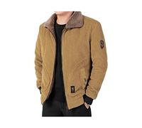 FUHU-SJZ Chaqueta de Pana para Hombre,Cierre Con Cremallera Cotton Canvas Worker Jacket Chaqueta de Jean Para Hombre Cazadora de Transición Vintage Style (Color : Brown, Size : L)