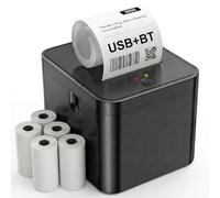 Fuhuihe Impresoras térmicas de 58 mm portátiles, Bluetooth y USB Servicio multipropósito de impresoras de Etiquetas de Doble Modo