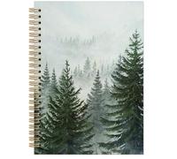 FUHYGU Forest Notebook 5.5 x 8.3 Inches, Misty Pine Tree Aesthetic Journal, Nature Landscape Cover, Spiral Lined Notebook for Writing, Travel & Outdoor Lovers Gift