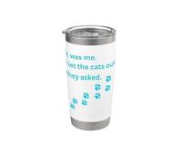 Fui yo que dejé salir a los gatos que preguntaron humor diciendo Vaso térmico de acero inoxidable de doble pared