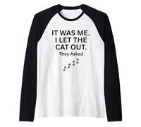 FUI yo Que dejé Salir al Gato le preguntaron Humor Diciendo Camiseta Manga Raglan