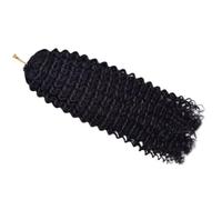 FUIBEJAE #1B Extensiones de Cabello Humano Rizado con Plumas para Trenzas Crochet Sin Nudos Pre-separadas Trenzado de Cabello Virgen Trenzas Invisibles Paquetes para Mujeres Negras 100G,12inch