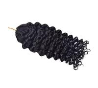 FUIBEJAE #1B Extensiones de cabello humano trenzado con ganchillo, rizado profundo, pluma, sin nudos, pre-separadas, cabello virgen para trenzas invisibles, de para mujeres negras 100G,24inch