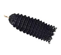 FUIBEJAE #1B Extensiones de Pelo Humano con Trenzas de Crochet Plumas Rizadas de Onda Profunda Sin Nudos Pre-separadas Cabello Virgen para Trenzado Trenzas Invisibles Paquetes de Pelo 100G,12inch