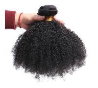 FUIBEJAE #1B Paquetes de Cabello Humano Afro Kinky Rizado sin Procesar Cabello Virgen Trenzas Doble Extensiones de Cabello Paquetes de Cabello Humano Rizado Suave,18inch closure