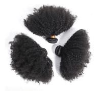 FUIBEJAE #1B Paquetes de Cabello Humano Afro Kinky Rizado sin Procesar Cabello Virgen Trenzas Doble Extensiones de Cabello Paquetes de Cabello Humano Rizado Suave,16inch18inch20inch+16inch