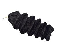 FUIBEJAE #1B Trenzas de Crochet con Ondas Sueltas Profundas Rizadas y Plumas, Extensiones de Cabello Humano, Trenzas de Crochet sin Nudos Pre-separadas, Cabello Virgen para Trenzar100G,20inch