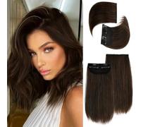 FUIBEJAE 4 piezas de clip en extensiones de cabello almohadilla de una pieza invisible engrosada en ambos lados almohadilla de cabello lisa suave peluca pieza de cabello para mujeres,33/12b#