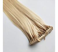 FUIBEJAE 6D 2da Generación Extensiones de Cabello Humano Extensión de Cabello Invisible Máquina de Cabello Virgin Remy Rápida Sin Rastro Extensión de Plumas para Mujeres, 10 Filas,Oro,16”(40 cm)