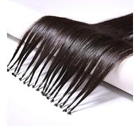 FUIBEJAE 8D Extensiones de cabello humano Nano Tip Extensiones de cabello virgen puro Sin rastro Extensiones de cabello Remy real para mujeres/niñas, 50 hebras,B,28inch(70cm)