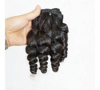 FUIBEJAE Cabello Brasileño 3 Paquetes Ondulado Suelto Rizado Doble Selección Paquetes de Cabello Humano Paquetes Cortos Rizados Humano Brasileño Sin Procesar Cabeza Completa,10inch/4 * 4closure