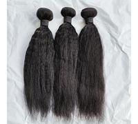 FUIBEJAE Cabello Brasileño 8A Kinky Straight Paquetes de Cabello Humano Doble Selección Cabello Rizado Largo Tejido Extensiones de Cabello Humano Brasileño Sin Procesar Cabeza,10inch/250g3bundles