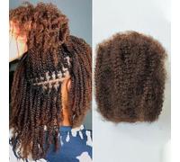 FUIBEJAE Cabello humano afro rizado 4C a granel para extensiones de rastas, reparación de localizaciones, trenzado, giros, cabello humano afro rizado y rizado a granel, se puede teñir,50g,10inch