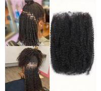 FUIBEJAE Cabello humano afro rizado al por mayor para extensiones de dreadlock, reparación de mechones, trenzado, giros, trenzas, cabello humano afro rizado al por mayor que se puede,30g,14inch