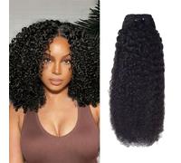 FUIBEJAE Cabello Humano Brasileño 1 Paquete Afro Rizado 4C Paquetes de Cabello Humano Doble Selección Extensiones de Tejido Sin Procesar Cabello Virgen para Mujeres Negras,12inch