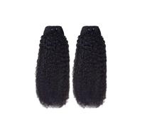 FUIBEJAE Cabello Humano Brasileño 2 Paquetes Afro Rizado 4C Cabello Humano Doble Selección Paquetes Trenzas Extensiones Sin Procesar Cabello Virgen para Mujeres Negras,18 18icnh