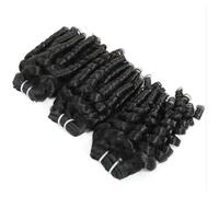 FUIBEJAE Cabello Humano Brasileño 3 Paquetes con Cierre de Encaje Afro Rizado Kinky Rizado Rebotado Ondulado Extensiones de Mechas Cabello Virgen Sin Procesar para Mujeres Negras,8 10 12+8closure
