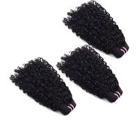 FUIBEJAE Cabello Humano Brasileño 3 Paquetes de Cabello Humano Rizado Pixie Doble Selección Paquetes de Extensiones con Trama Cabello Virgen Sin Procesar para Mujeres Negras,12 12 12inch