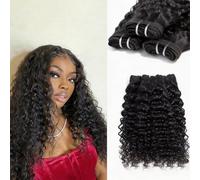 FUIBEJAE Cabello Humano Rizado de Onda de Agua 1 Paquete Cabello Humano Húmedo y Ondulado Paquetes de Cabello Brasileño Virgen No Procesado Extensiones de Tejido Rizado para Mujeres,10inch 1bundle