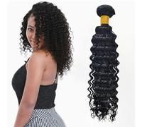 FUIBEJAE Cabello Humano Rizado de Onda Profunda 1 Paquete Cabello Humano Húmedo y Ondulado Paquetes de Cabello Brasileño Virgen No Procesado Extensiones de Tejido Rizado para Mujeres,24inch 1bundle
