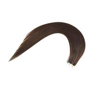 FUIBEJAE Cinta en extensiones de cabello Real Remy Human Hair Sedoso Suave Cabello recto Invisible Pegamento Clip en extensión de cabello para mujeres, 50G 20Pcs,Dark brown,16"