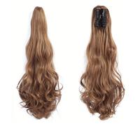 FUIBEJAE Extensión de cola de caballo Garra ondulada rizada clip en postizo Extensiones de cabello de cola de caballo cola de caballo larga sintética para mujeres de uso diario,12# 20 inch