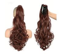 FUIBEJAE Extensión de cola de caballo Garra ondulada rizada clip en postizo Extensiones de cabello de cola de caballo cola de caballo larga sintética para mujeres de uso diario,33# 24 inch