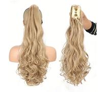 FUIBEJAE Extensión de cola de caballo Garra ondulada rizada clip en postizo Extensiones de cabello de cola de caballo cola de caballo larga sintética para mujeres de uso diario,16# 18 inch