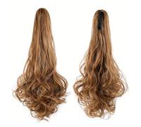 FUIBEJAE Extensión de cola de caballo Garra ondulada rizada clip en postizo Extensiones de cabello de cola de caballo cola de caballo larga sintética para mujeres de uso diario,27# 26 inch