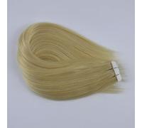 FUIBEJAE Extensiones de cabello de cinta, 50 g 20 piezas #613 rubio, cabello humano Remy real lacio, extensiones de cinta invisibles con puntas gruesas para mujeres y niñas,24inch