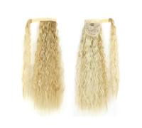 FUIBEJAE Extensiones de cabello en coleta de 22 pulgadas, pieza de cabello con clip envuelta en coleta, larga y rizada, con cinta mágica para sujetar la coleta.,#22h613