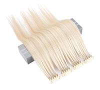 FUIBEJAE Extensiones de cabello humano 6D 2Nd, Extensión de cabello real Remy 6D sin rastros, cabello liso y sedoso para mujeres, 10 filas (1 fila de 10 paquetes),28inch