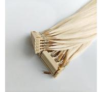 FUIBEJAE Extensiones de cabello humano 6D de segunda generación para mujeres, conexión rápida a máquina 6D sin ranura de seguimiento al cabello, extensión de cabello humano real, 10 filas,28inch