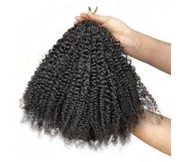 FUIBEJAE Extensiones de cabello humano Afro Kinky Rizado con trenzas de ganchillo pluma, trenzado sin nudos, pre-separado, cabello virgen para trenzas,de cabello para mujeres negras 100G,24inch