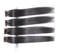 FUIBEJAE Extensiones de cabello humano de segunda generación 6D Negro liso Cabello Remy brasileño virgen 6D Extensiones de cabello para mujeres y niñas, 20 filas 100G,20inch(50cm)
