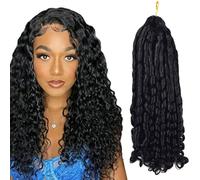 FUIBEJAE Extensiones de Cabello Humano para Trenzas de Crochet Pre-Torcido, Rizado Kinky, Pluma, Sin Nudos, Preseparadas, de Cabello Virgen para Trenzas, para Mujeres Negras,24inch