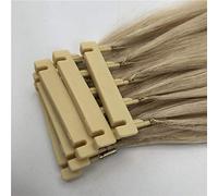 FUIBEJAE Extensiones de cabello humano real 6D, conexión de pluma rápida sin rastro en 20 minutos,extensione de cabello 6D de segunda generación para mujeres, 20 filas,Oro,22inch (55cm) 50g