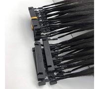 FUIBEJAE Extensiones de cabello humano real 6D, conexión de pluma rápida sin rastro en 20 minutos,extensione de cabello 6D de segunda generación para mujeres, 20 filas,Negro,24inch (60cm) 50g