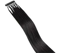 FUIBEJAE Extensiones de cabello humano real de primera generación 6D, cabello virgen puro largo y lacio, suaves extensiones de cabello Remy invisibles para mujeres, 10 filas,C,60CM (24 IN)