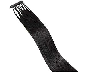 FUIBEJAE Extensiones de cabello humano real de primera generación 6D, cabello virgen puro largo y lacio, suaves extensiones de cabello Remy invisibles para mujeres, 10 filas,D,50CM (20 IN)