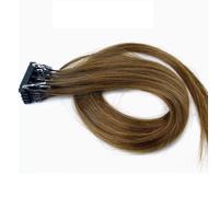FUIBEJAE Extensiones de pelo 6D de 2ª generación para mujeres, pelo virgen Máquina 6D Conexión rápida sin pista de ranura a la cabeza Pelo Remy Extensión de pelo humano, 10 filas,Marrón,24inch
