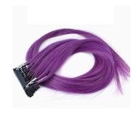 FUIBEJAE Extensiones de pelo 6D de 2ª generación para mujeres, pelo virgen Máquina 6D Conexión rápida sin pista de ranura a la cabeza Pelo Remy Extensión de pelo humano, 10 filas,Purple b,28inch