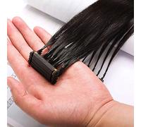 FUIBEJAE Extensiones de segunda generación 6D Cabello humano, conexión rápida sin rastro Cabello de cabeza Extensión de cabello 6D Elección perfecta para damas y peluqueros (10 filas),18 Inch