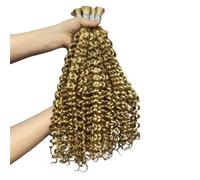 FUIBEJAE #P27/30/613 Pelo Humano Rizado de Color Piano para Trenzas Boho, Cabello Humano para Trenzar, Onda Rizada Profunda, Cabello Humano a Granel para Trenzar, 2 Paquetes,16 18inch