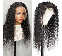 FUIBEJAE Pelucas de Cierre de Encaje Transparente 4X4 HD, 150% de Densidad, Pelucas de Cabello Humano, Pelucas de Encaje Frontal de Onda de Agua, Cabello Humano para Mujeres Negras,14inch