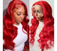 FUIBEJAE Pelucas de encaje frontal de cabello humano 13X4 HD Body Wave, densidad 150%, peluca ondulada mojada virgen brasileña para mujeres negras, peluca de encaje de cabello rojo,20inch