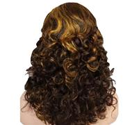 FUIBEJAE Pelucas Frontales de Encaje Transparente 13X4 HD Cortas y Rizadas para Mujeres Negras, Sin Pegamento, Pre-Despuntadas con Cabello de Bebé para Uso Diario,#4/30,14inch