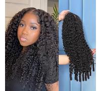FUIBEJAE Pelucas frontales de encaje transparente 13X6 HD, densidad 150%, cabello rizado pequeño, pelucas con encaje frontal para mujeres negras, sin pegamento, para el uso diario,10inch