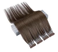 FUIBEJAE Pieza De Cabello De Segunda Generación 6D Máquina 6D Extensiones De Cabello Natural Rápidas Y Sin Costuras Que Pueden Hacerse Permanente Y Teñir El Cabello Sin Enredos, 10 Filas,Marrón,30inch